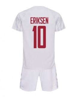 Billige Danmark Christian Eriksen #10 Bortedraktsett Barn VM 2022 Kortermet (+ Korte bukser)